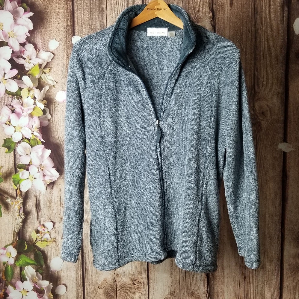 Stan Herman front zip grey sweatshirt size…